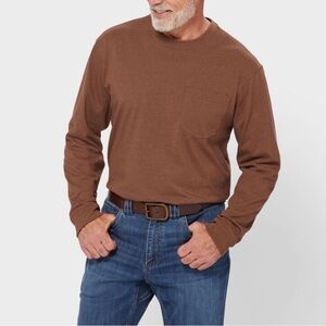 Duluth Longtail T Relaxed Fit Long Sleeve Pocket Crew Brown 3XL NWT IN PACKAGE